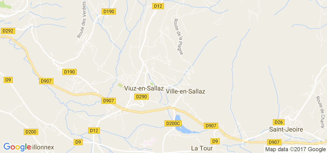 map de la ville de Ville-en-Sallaz