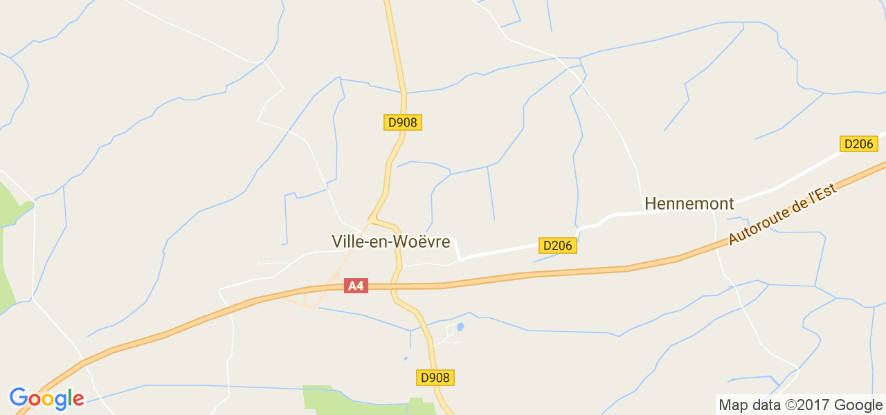 map de la ville de Ville-en-Woëvre