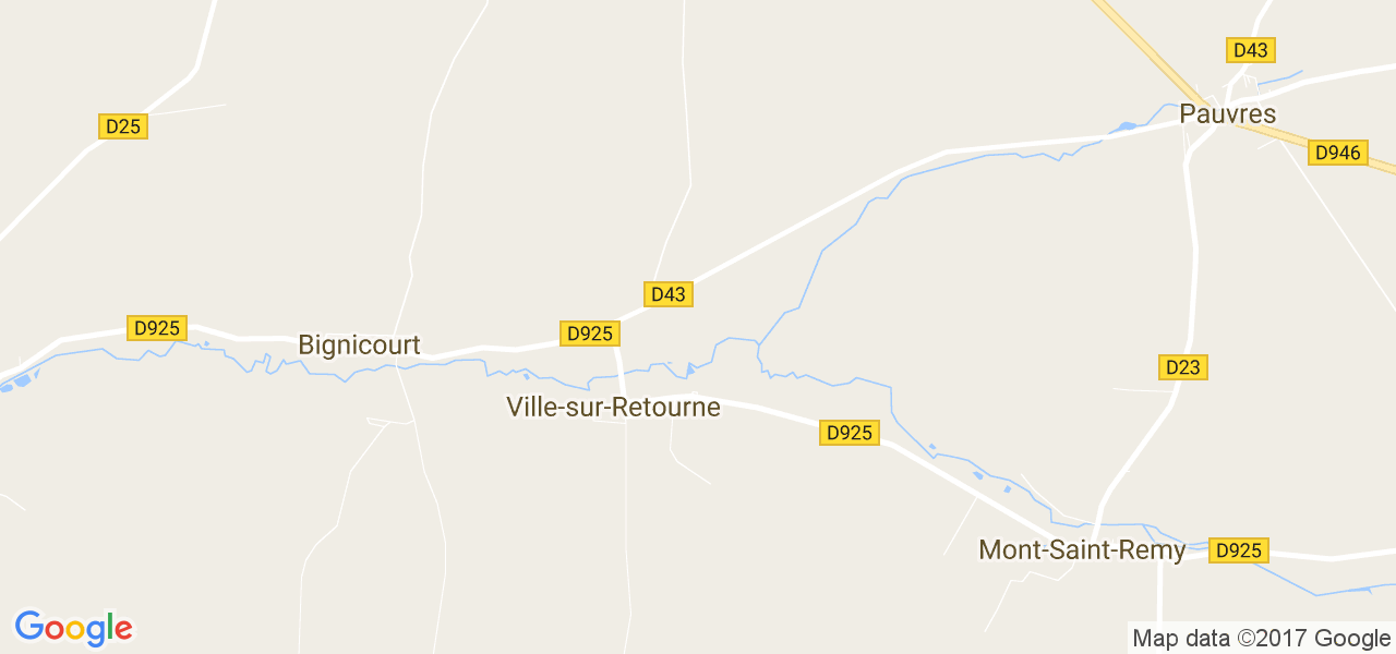 map de la ville de Ville-sur-Retourne