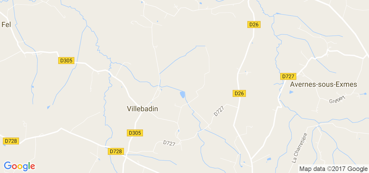 map de la ville de Villebadin