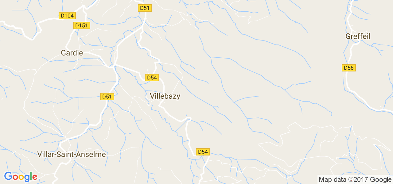 map de la ville de Villebazy