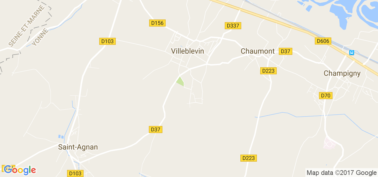 map de la ville de Villeblevin