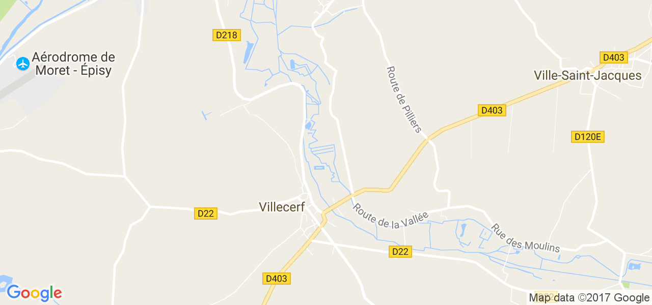 map de la ville de Villecerf