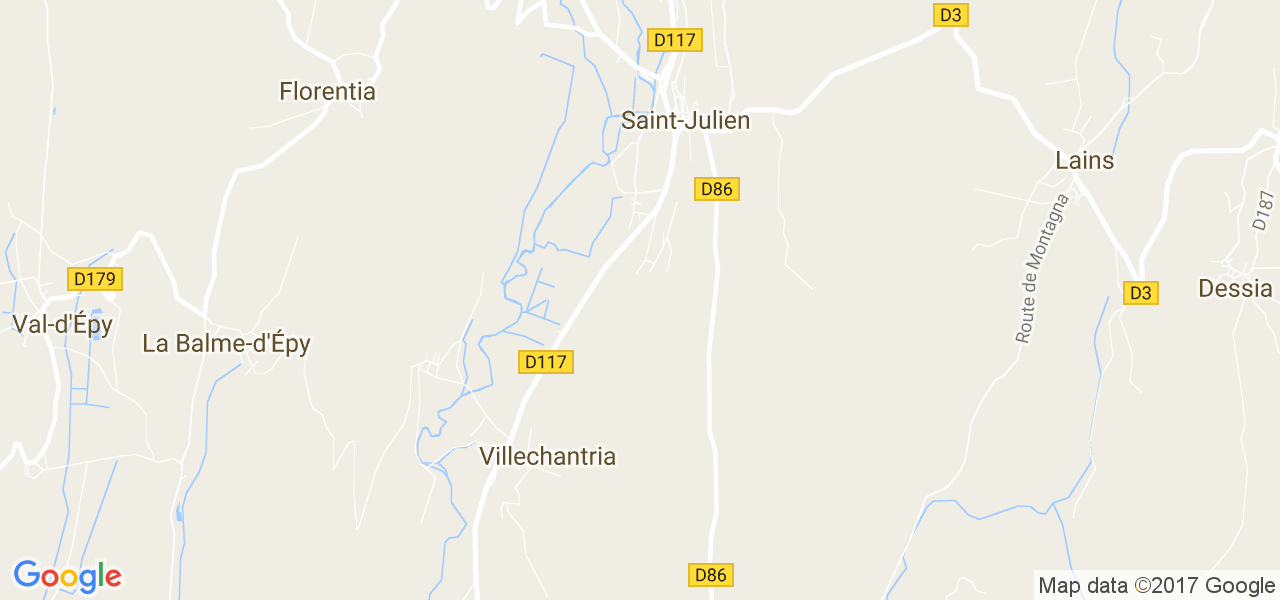 map de la ville de Villechantria