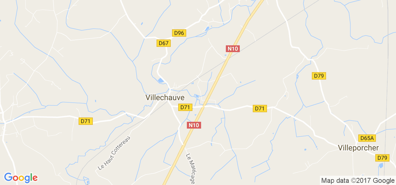 map de la ville de Villechauve