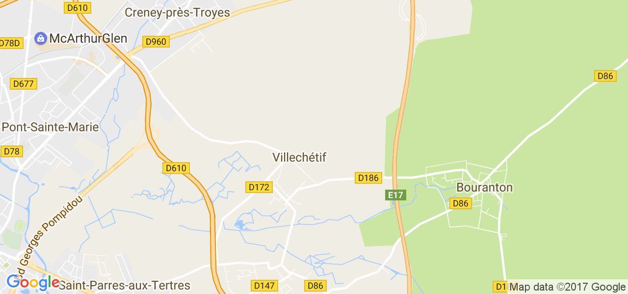 map de la ville de Villechétif