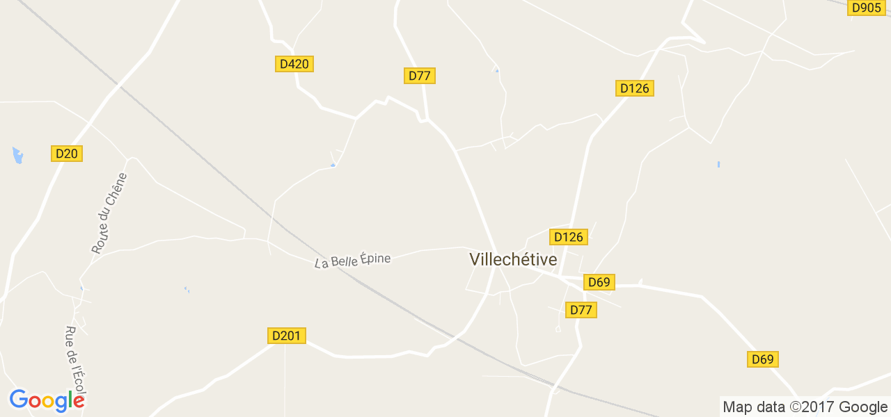 map de la ville de Villechétive