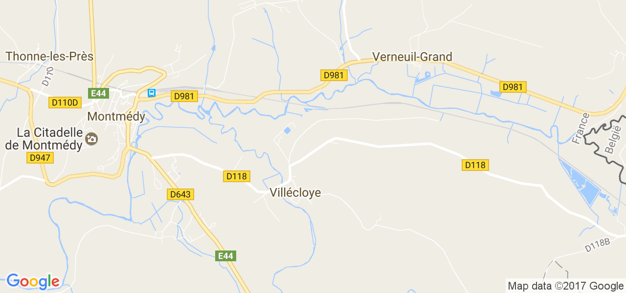 map de la ville de Villécloye