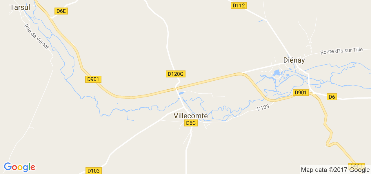 map de la ville de Villecomte