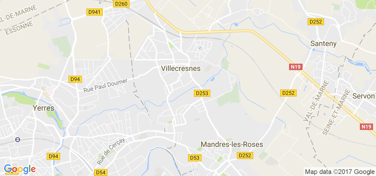 map de la ville de Villecresnes