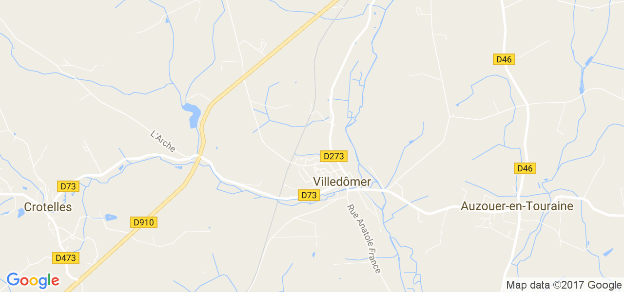 map de la ville de Villedômer