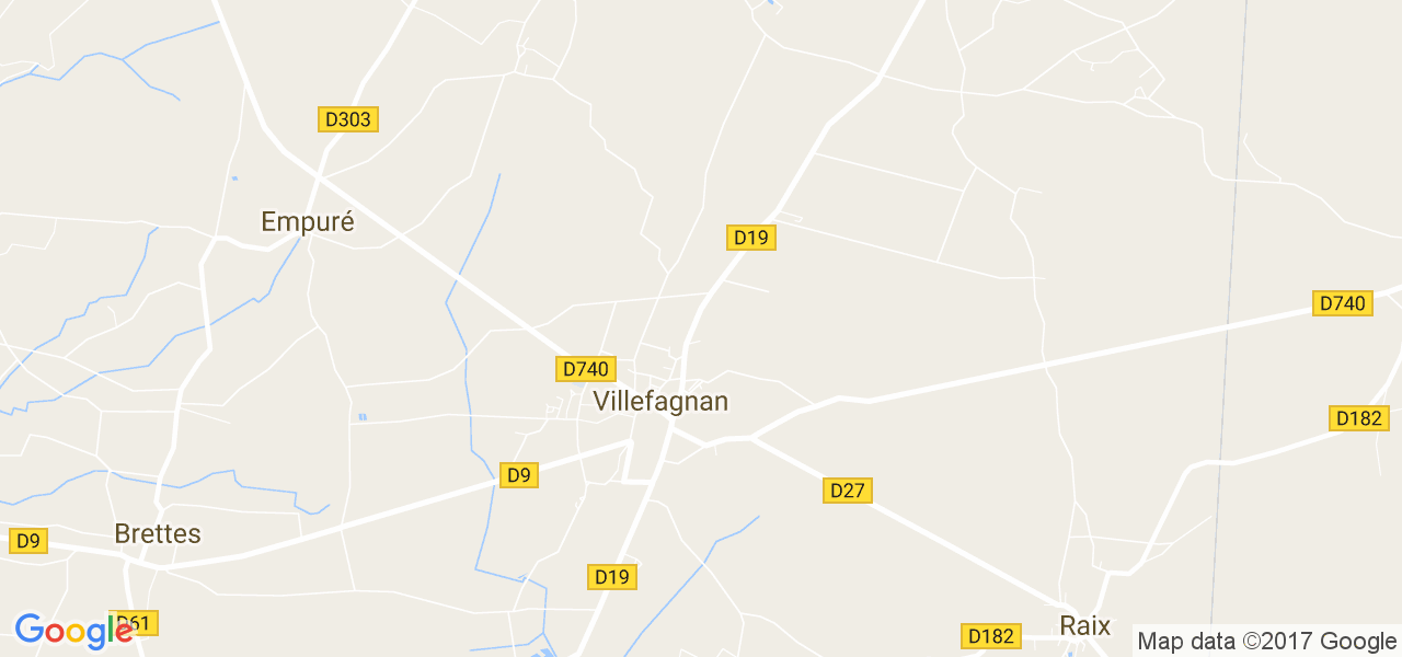 map de la ville de Villefagnan