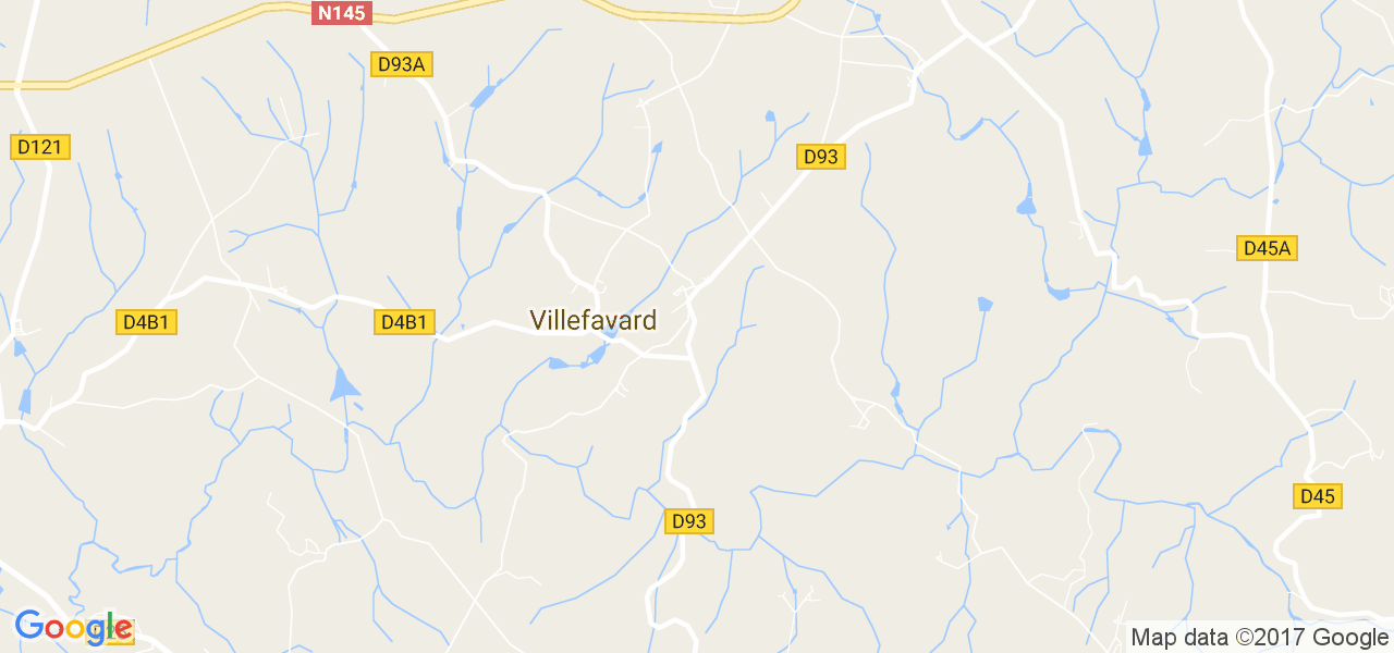 map de la ville de Villefavard