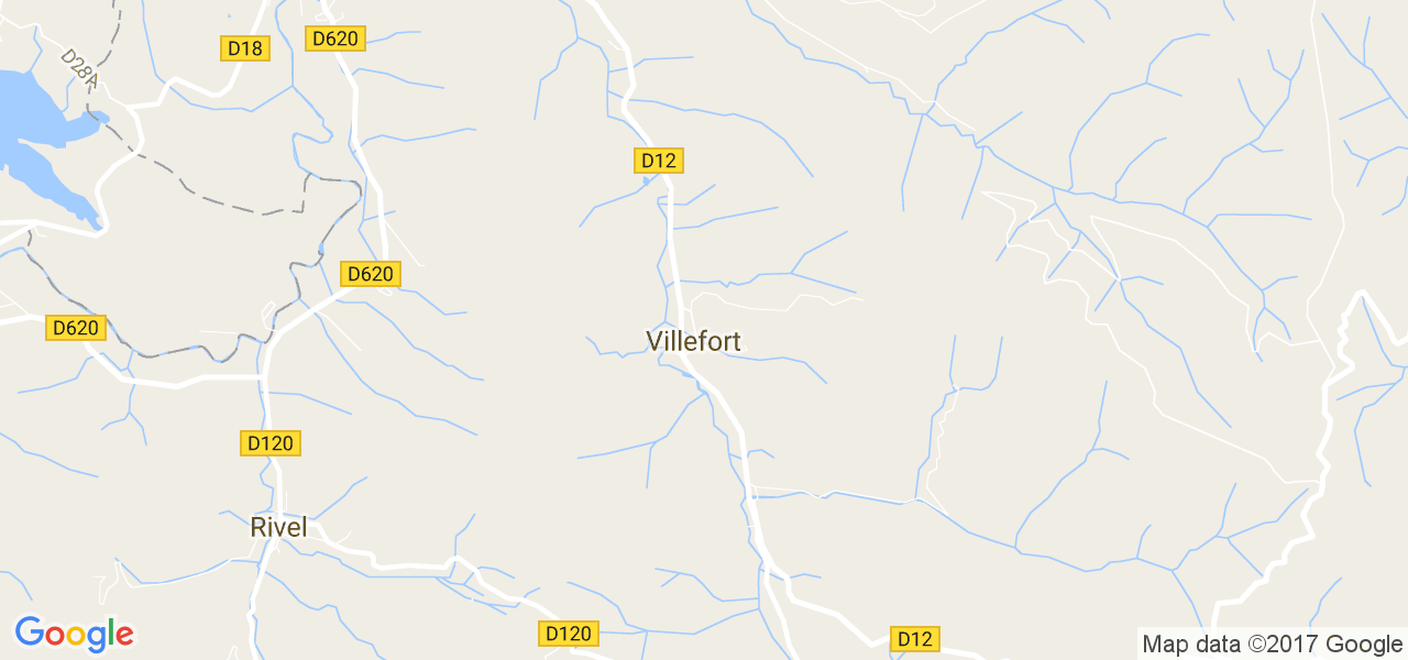 map de la ville de Villefort