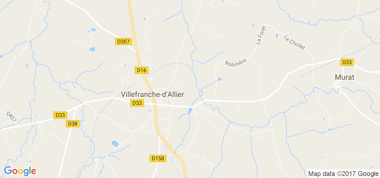 map de la ville de Villefranche-d'Allier