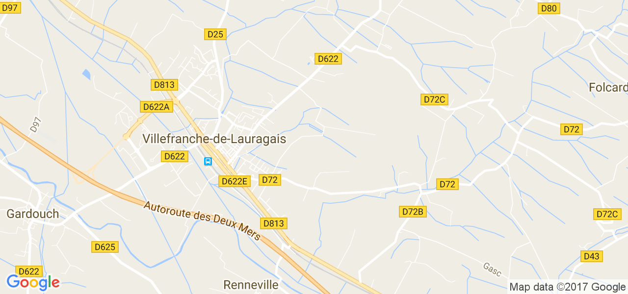 map de la ville de Villefranche-de-Lauragais