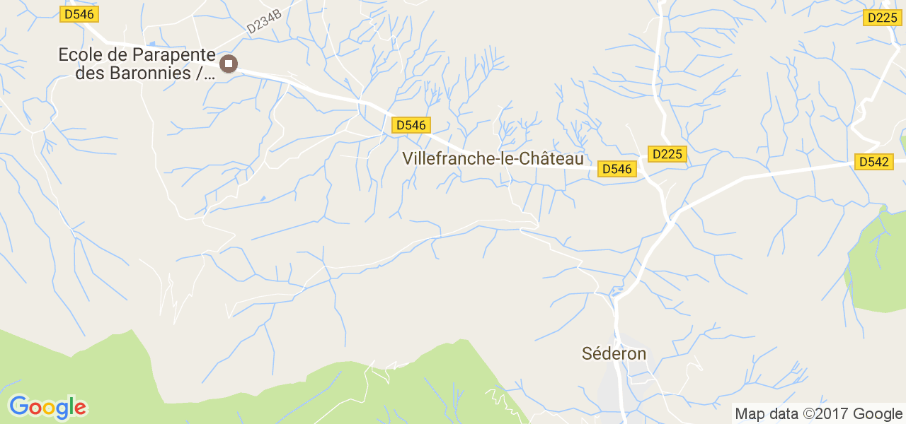 map de la ville de Villefranche-le-Château