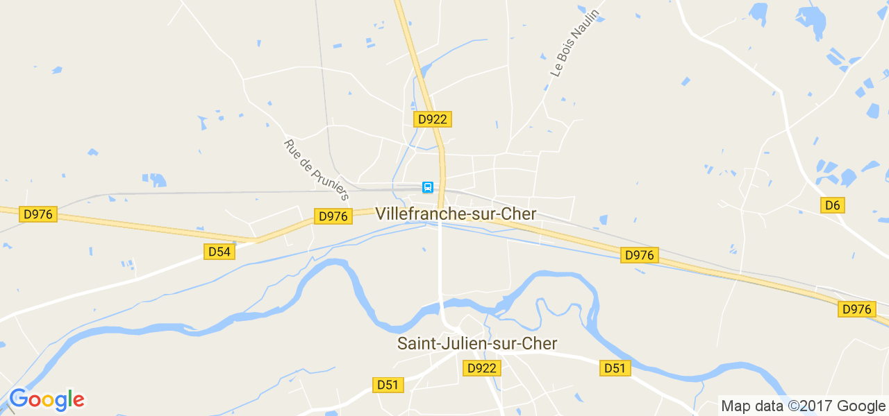 map de la ville de Villefranche-sur-Cher