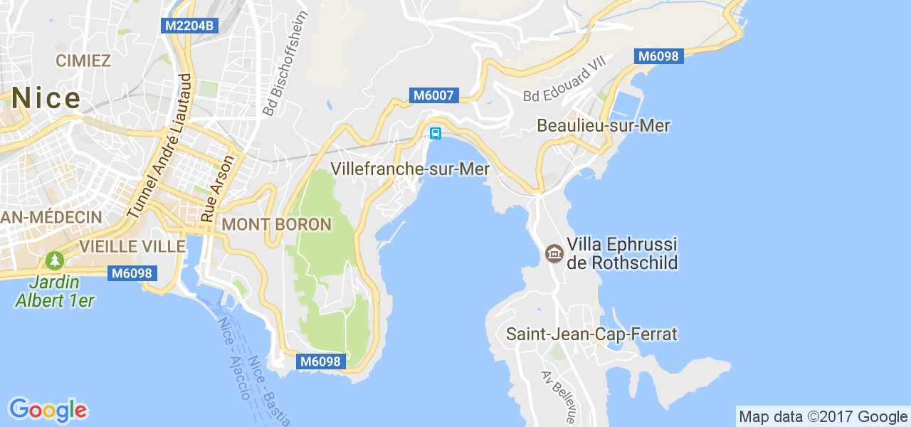 map de la ville de Villefranche-sur-Mer