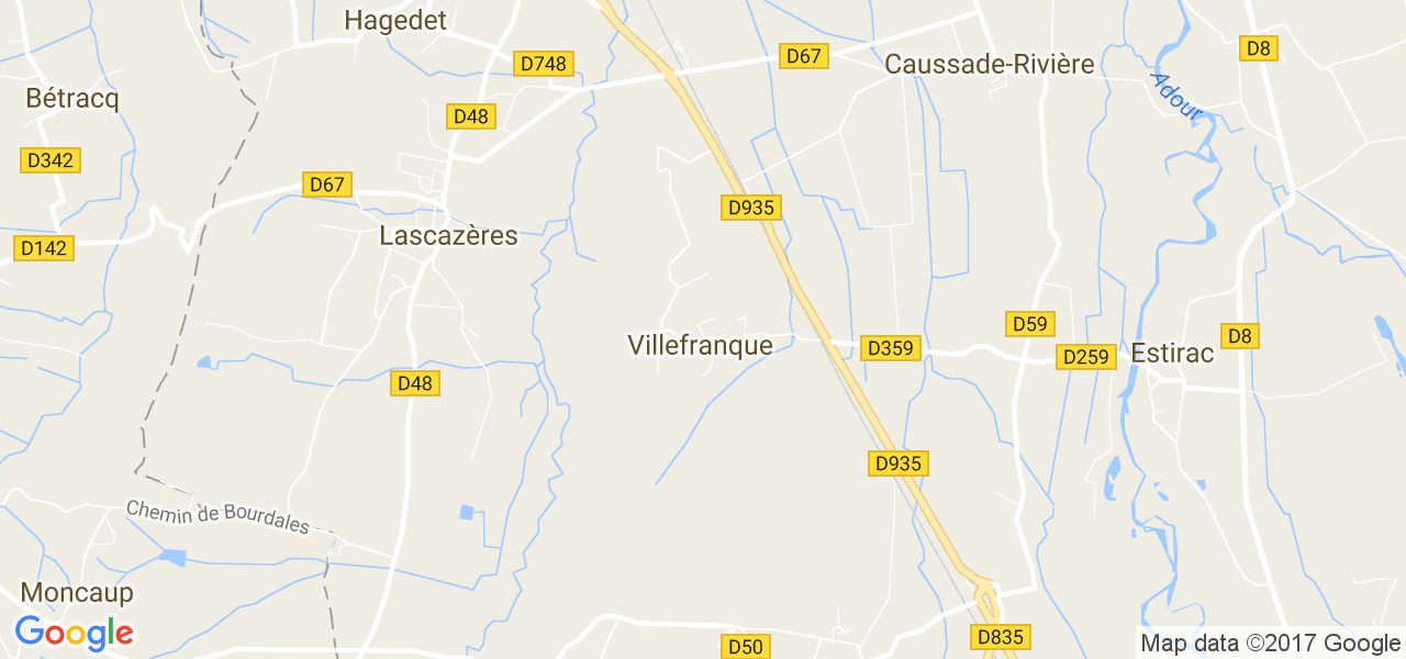 map de la ville de Villefranque