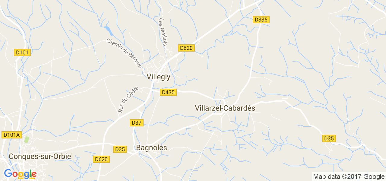 map de la ville de Villegly