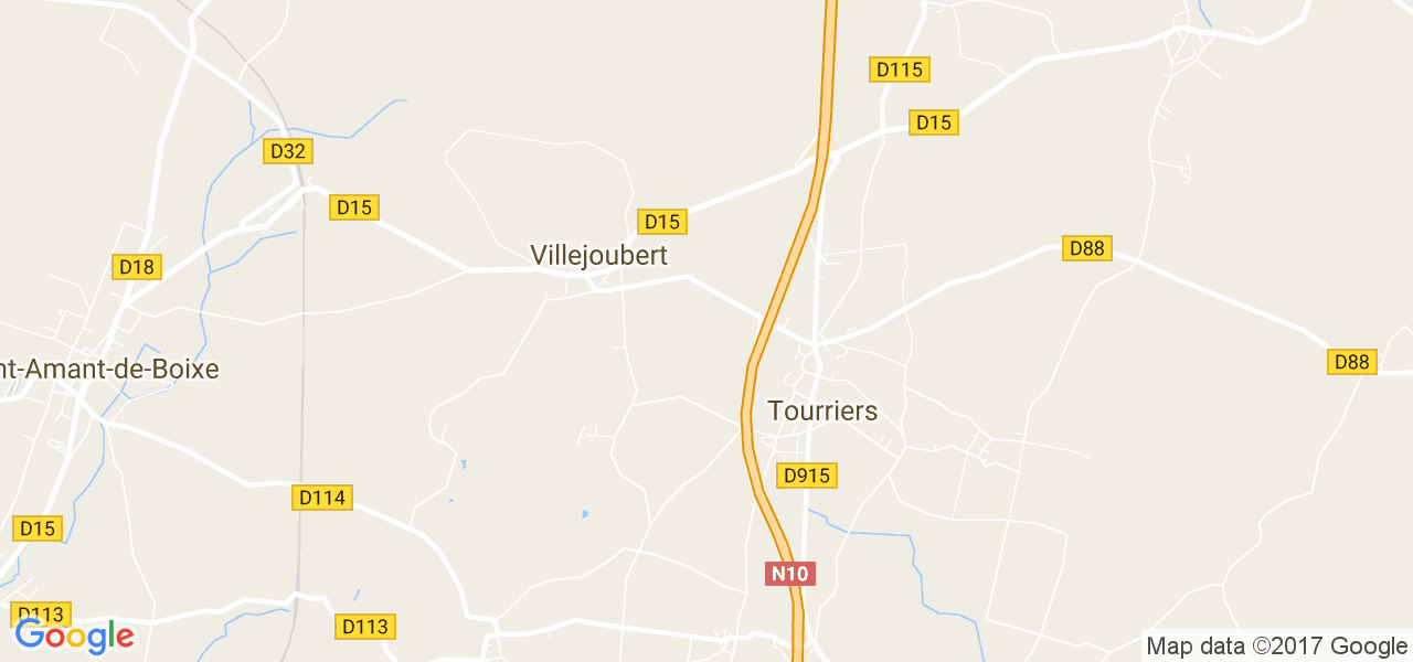 map de la ville de Villejoubert