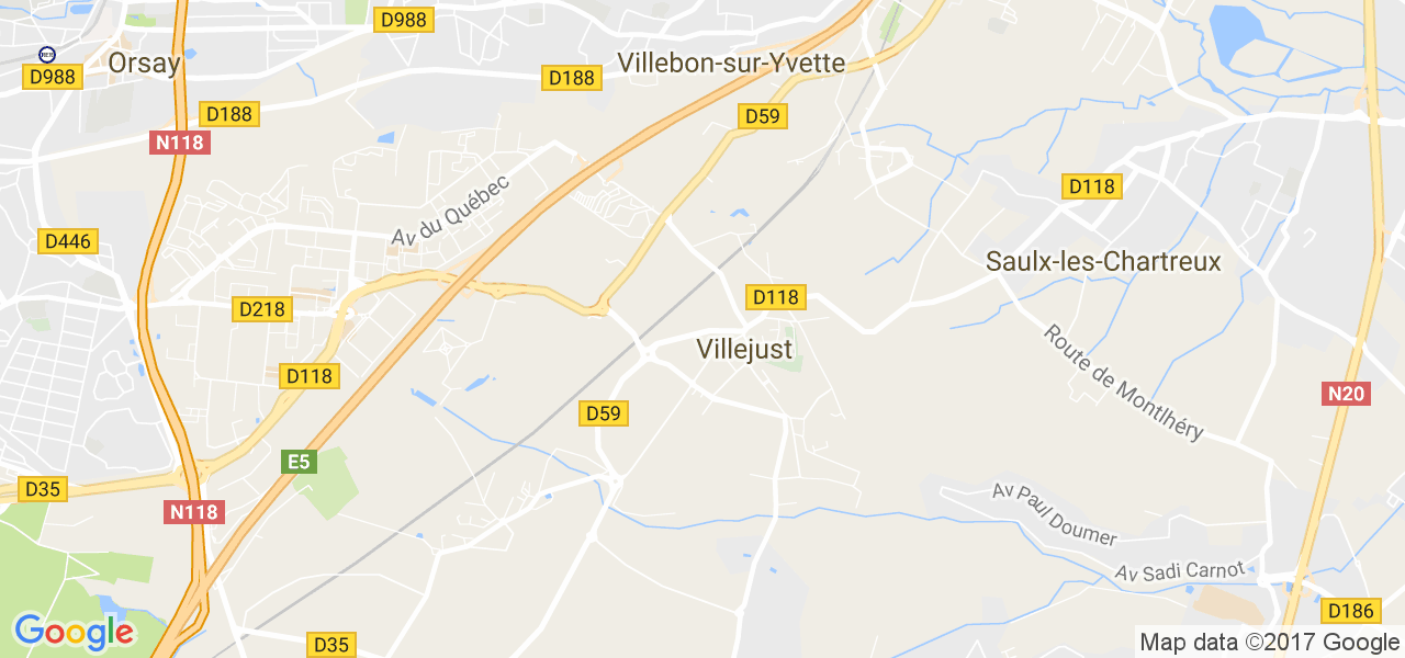 map de la ville de Villejust