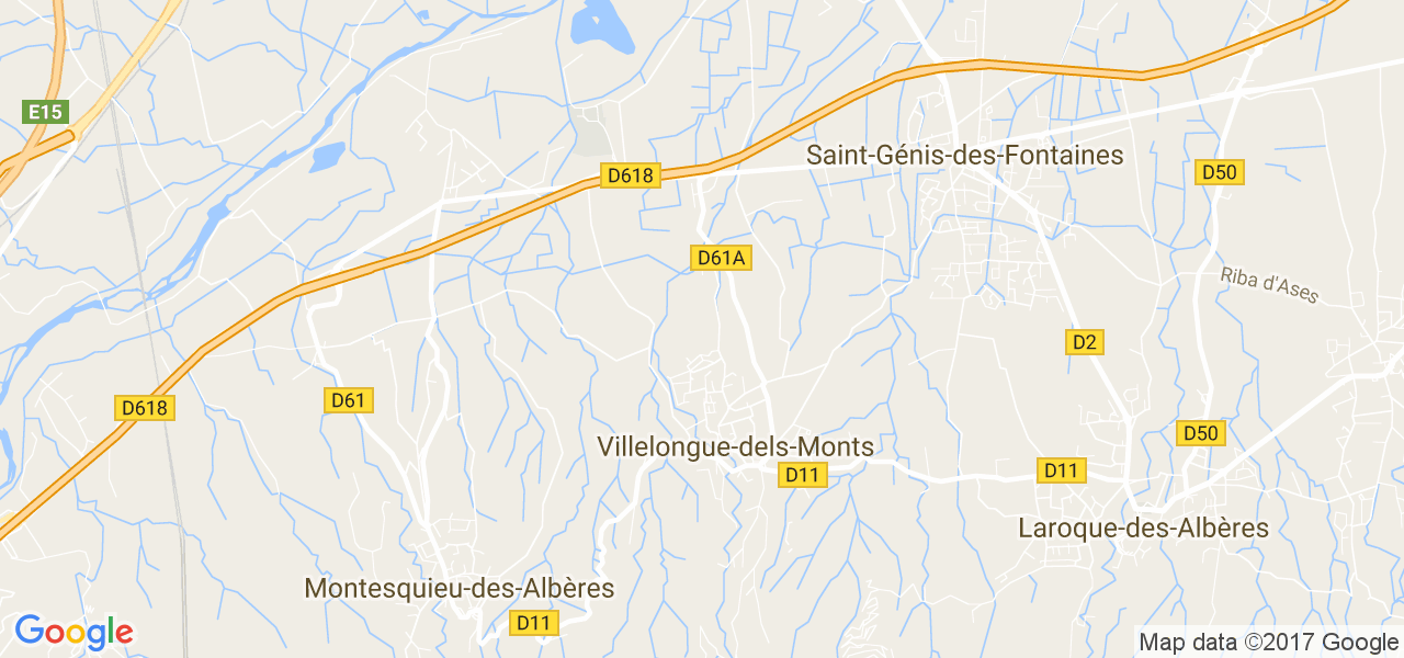 map de la ville de Villelongue-dels-Monts