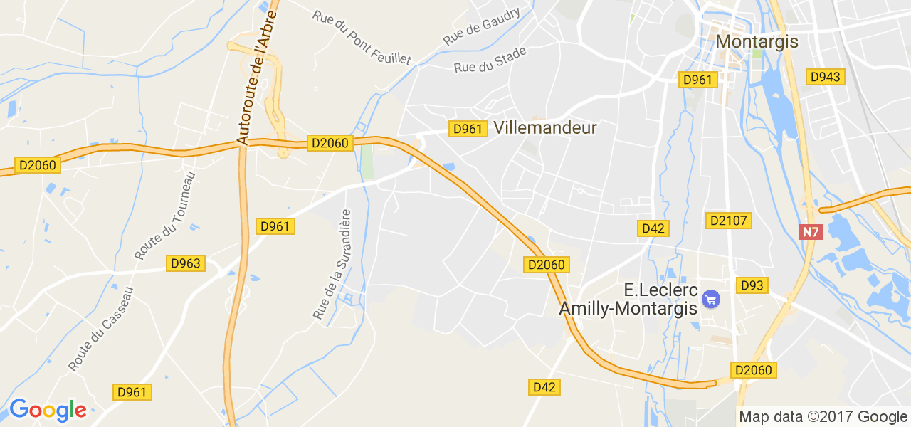 map de la ville de Villemandeur