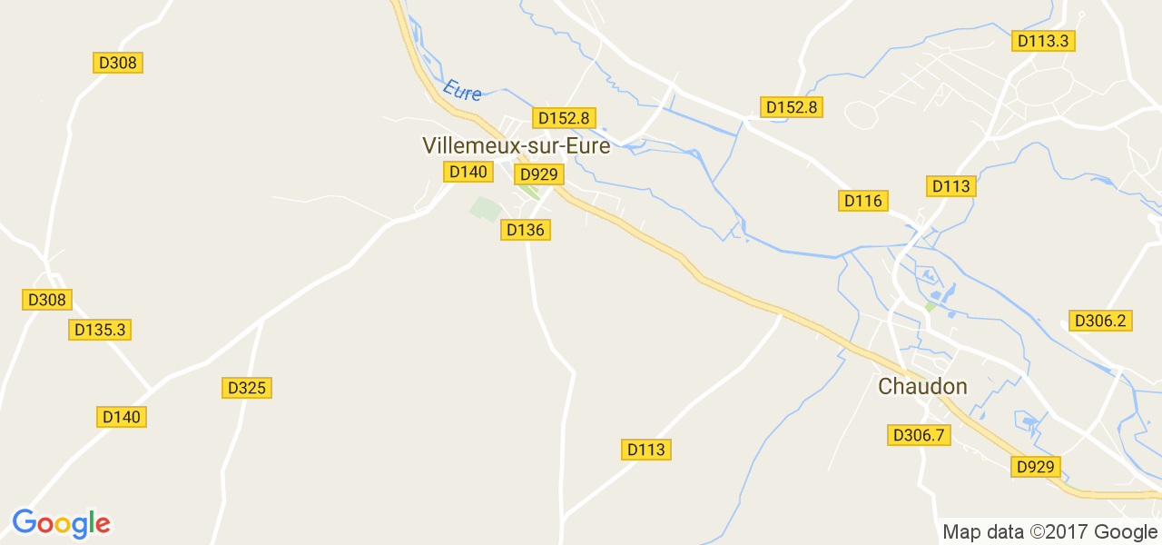 map de la ville de Villemeux-sur-Eure