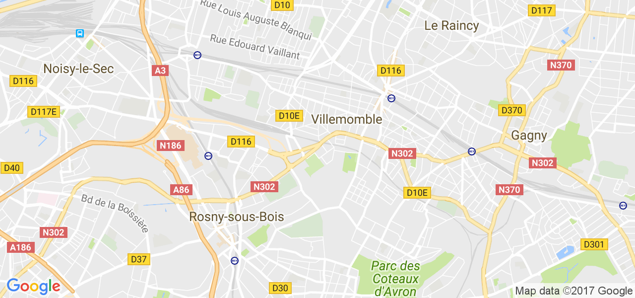 map de la ville de Villemomble