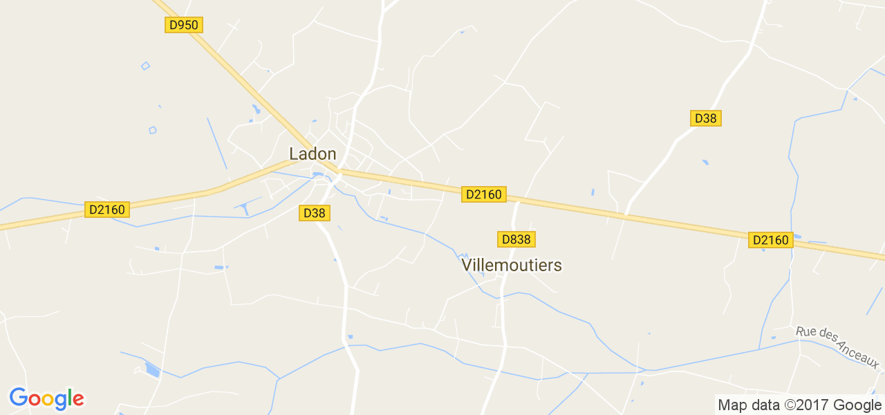 map de la ville de Villemoutiers