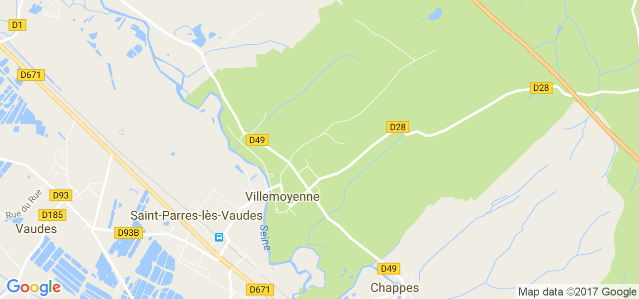 map de la ville de Villemoyenne