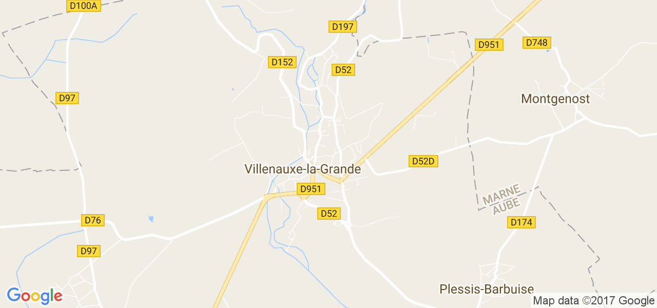 map de la ville de Villenauxe-la-Grande