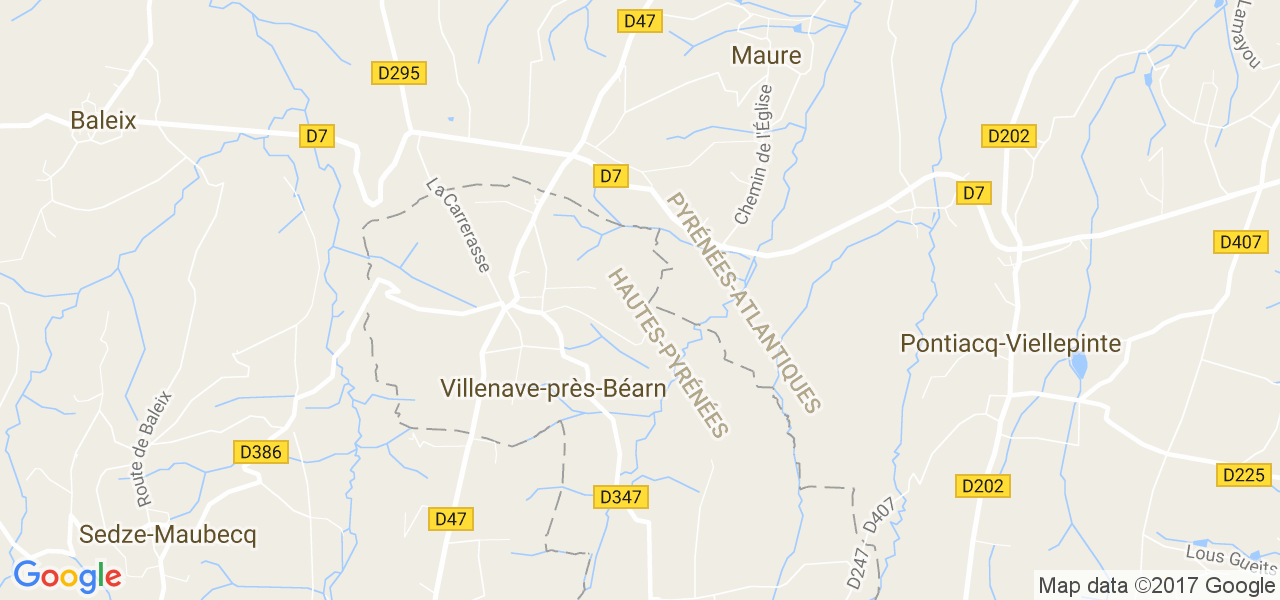 map de la ville de Villenave-près-Béarn