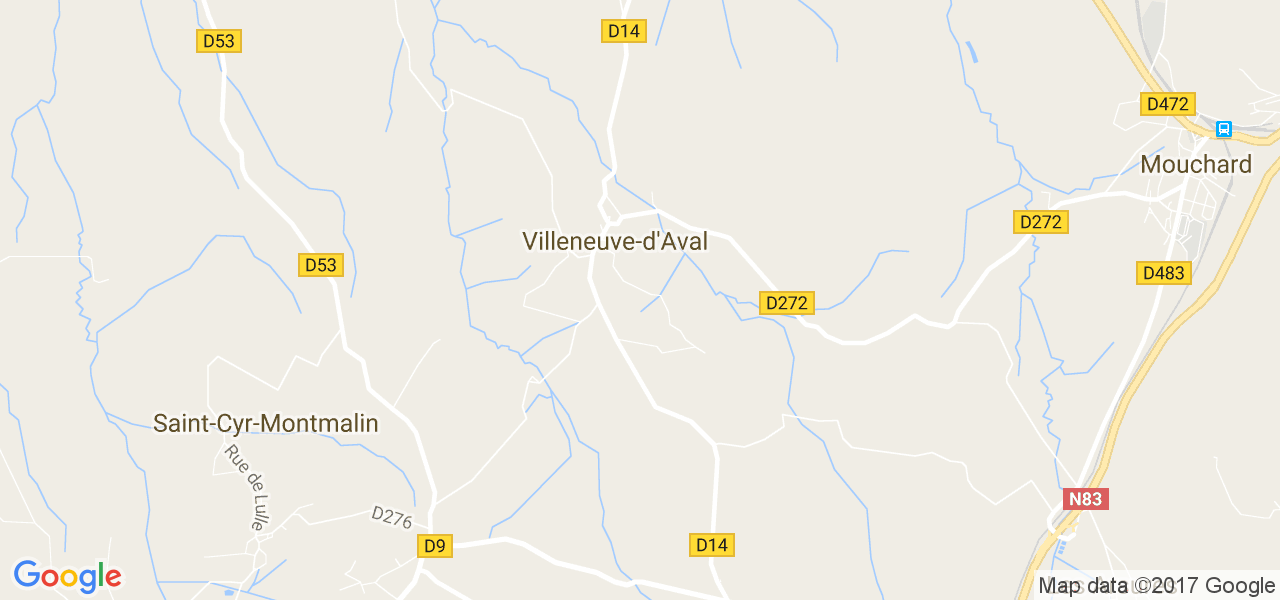 map de la ville de Villeneuve-d'Aval