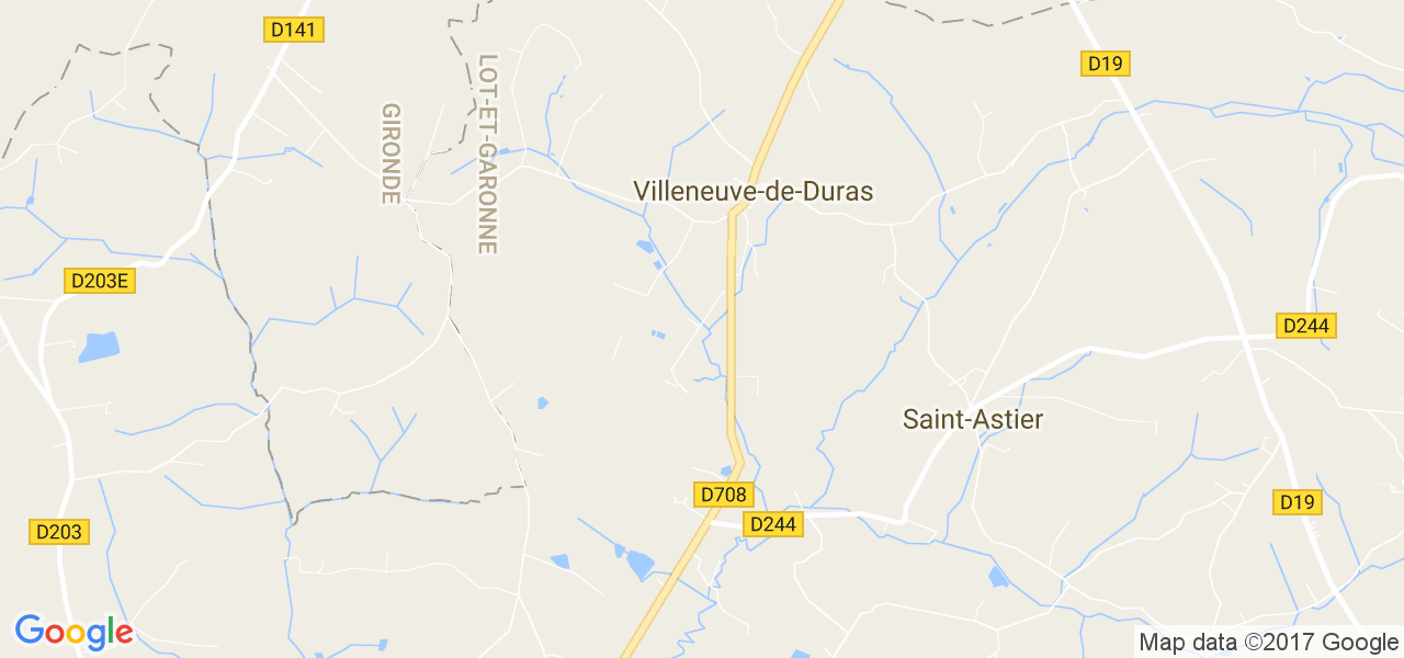 map de la ville de Villeneuve-de-Duras