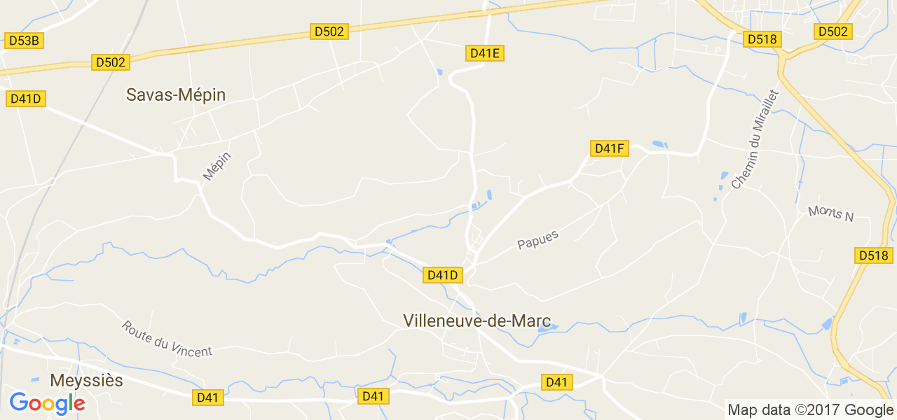 map de la ville de Villeneuve-de-Marc