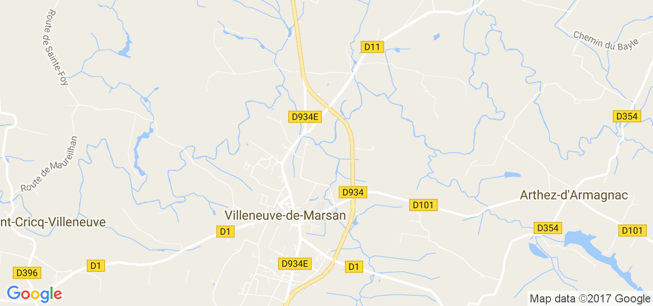 map de la ville de Villeneuve-de-Marsan