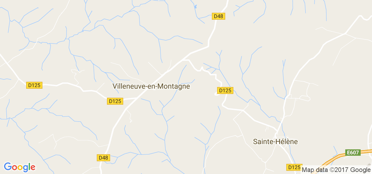 map de la ville de Villeneuve-en-Montagne