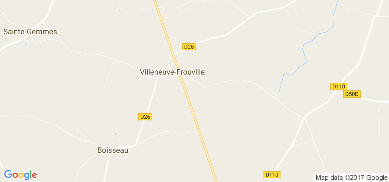 map de la ville de Villeneuve-Frouville