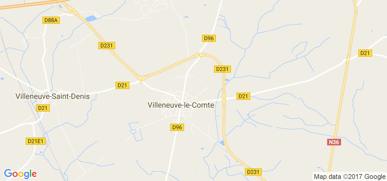 map de la ville de Villeneuve-le-Comte