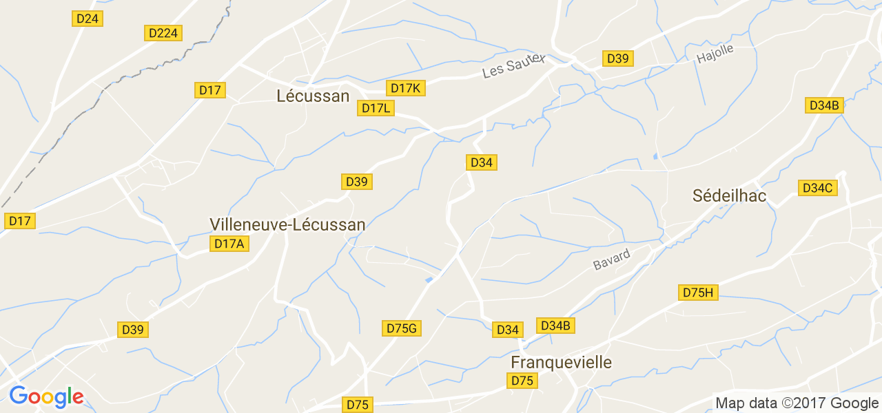 map de la ville de Villeneuve-Lécussan