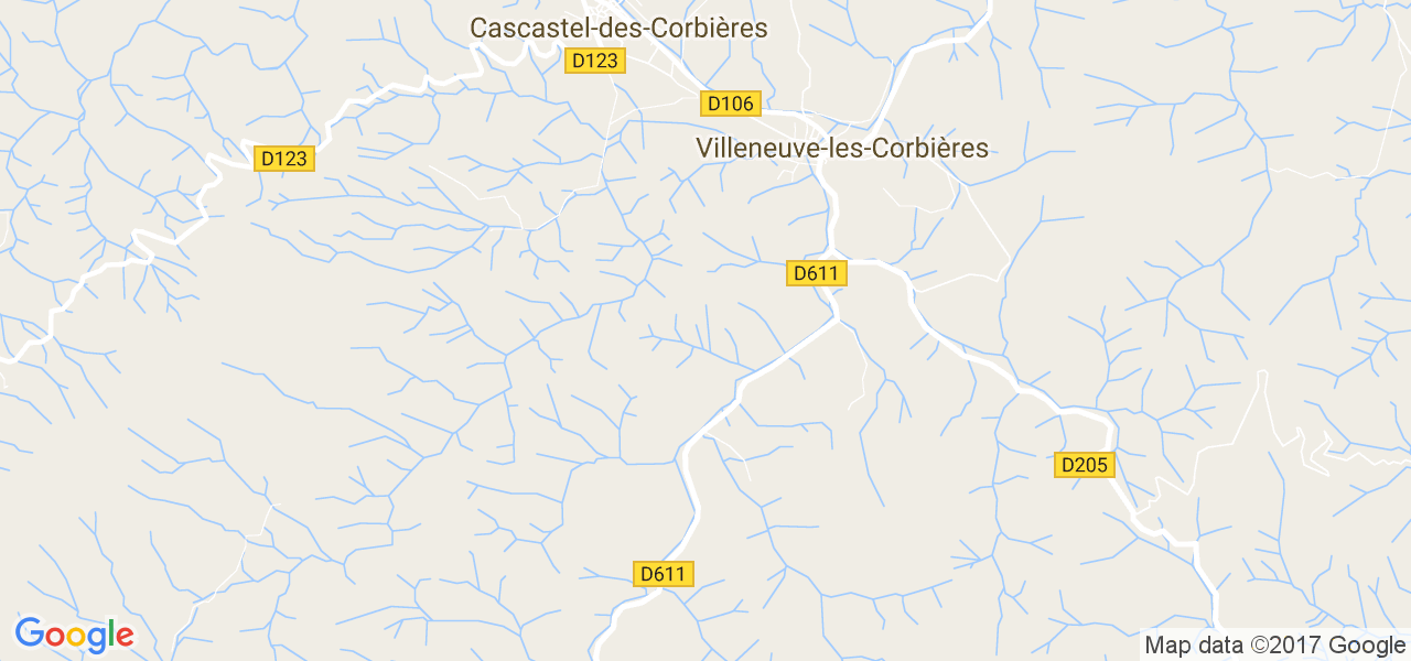 map de la ville de Villeneuve-les-Corbières