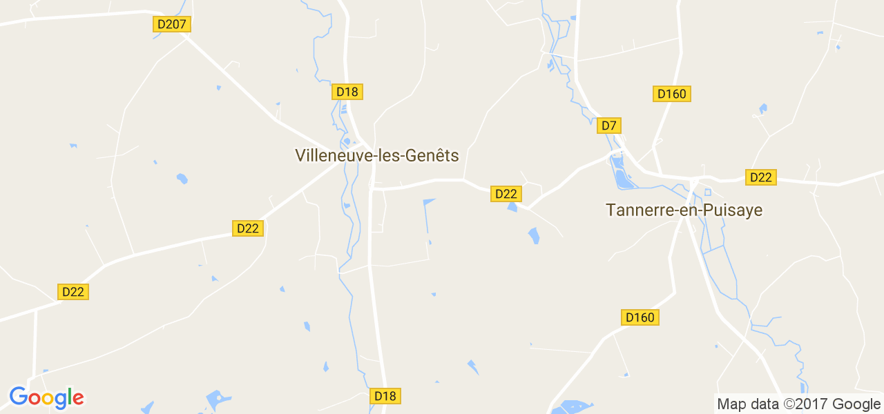 map de la ville de Villeneuve-les-Genêts