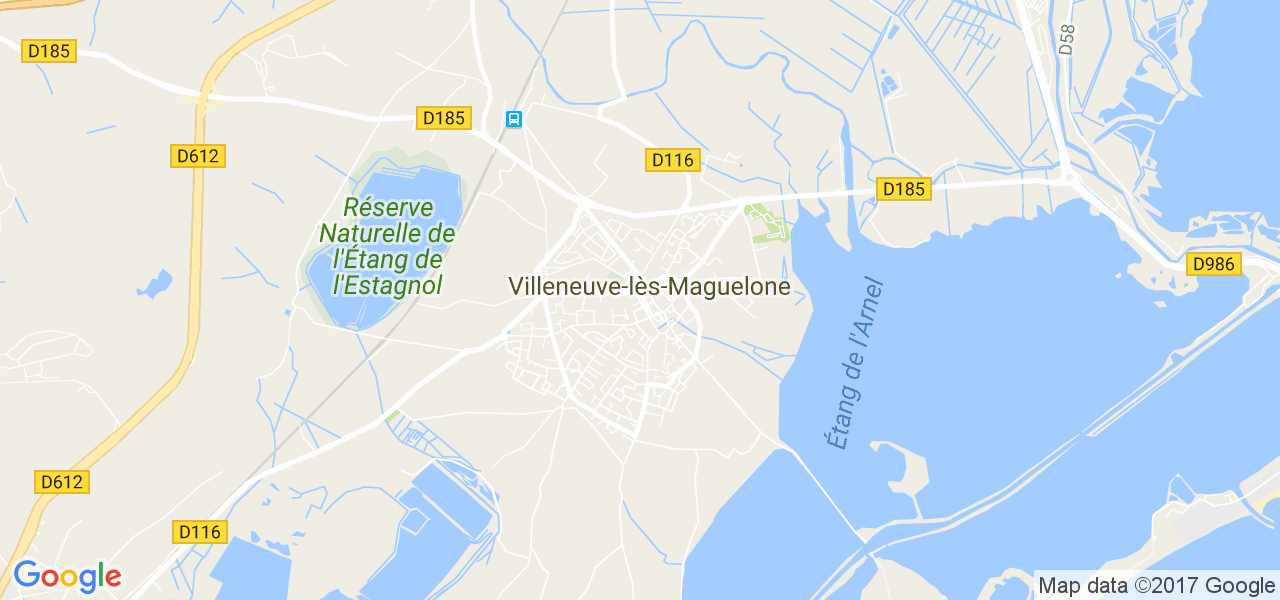 map de la ville de Villeneuve-lès-Maguelone