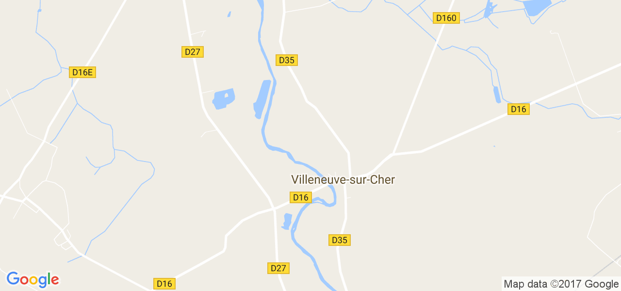 map de la ville de Villeneuve-sur-Cher