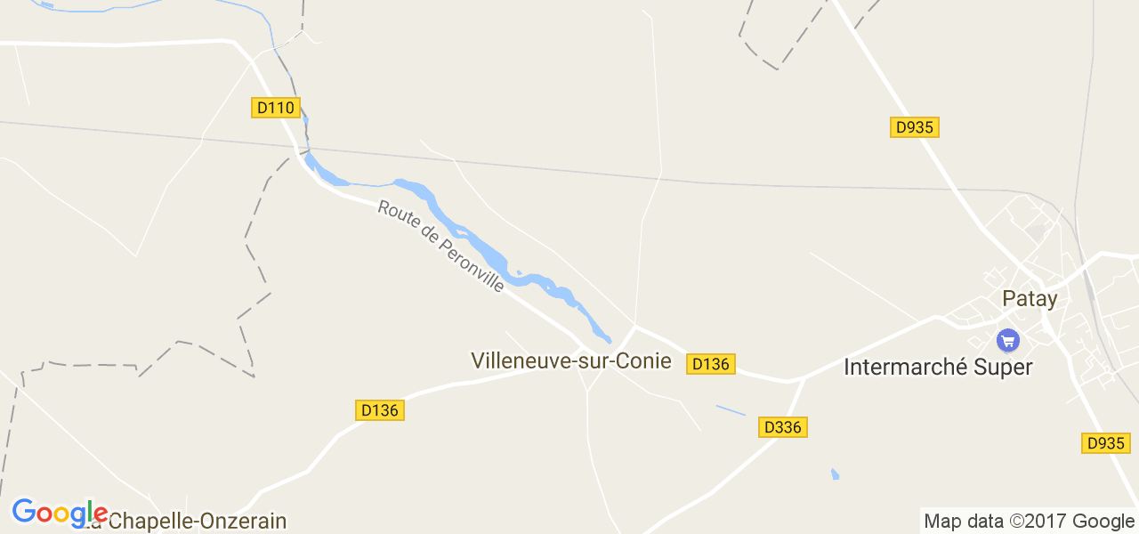 map de la ville de Villeneuve-sur-Conie