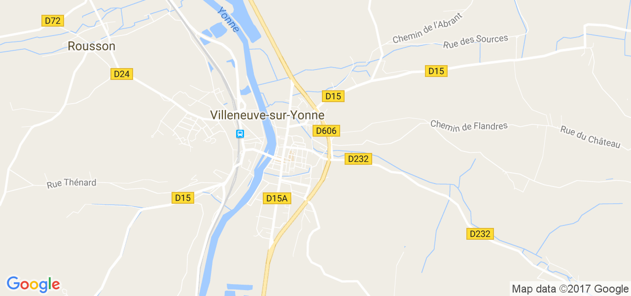 map de la ville de Villeneuve-sur-Yonne