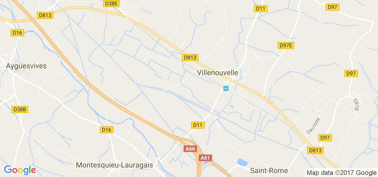 map de la ville de Villenouvelle